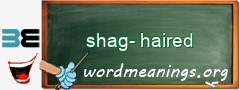 WordMeaning blackboard for shag-haired